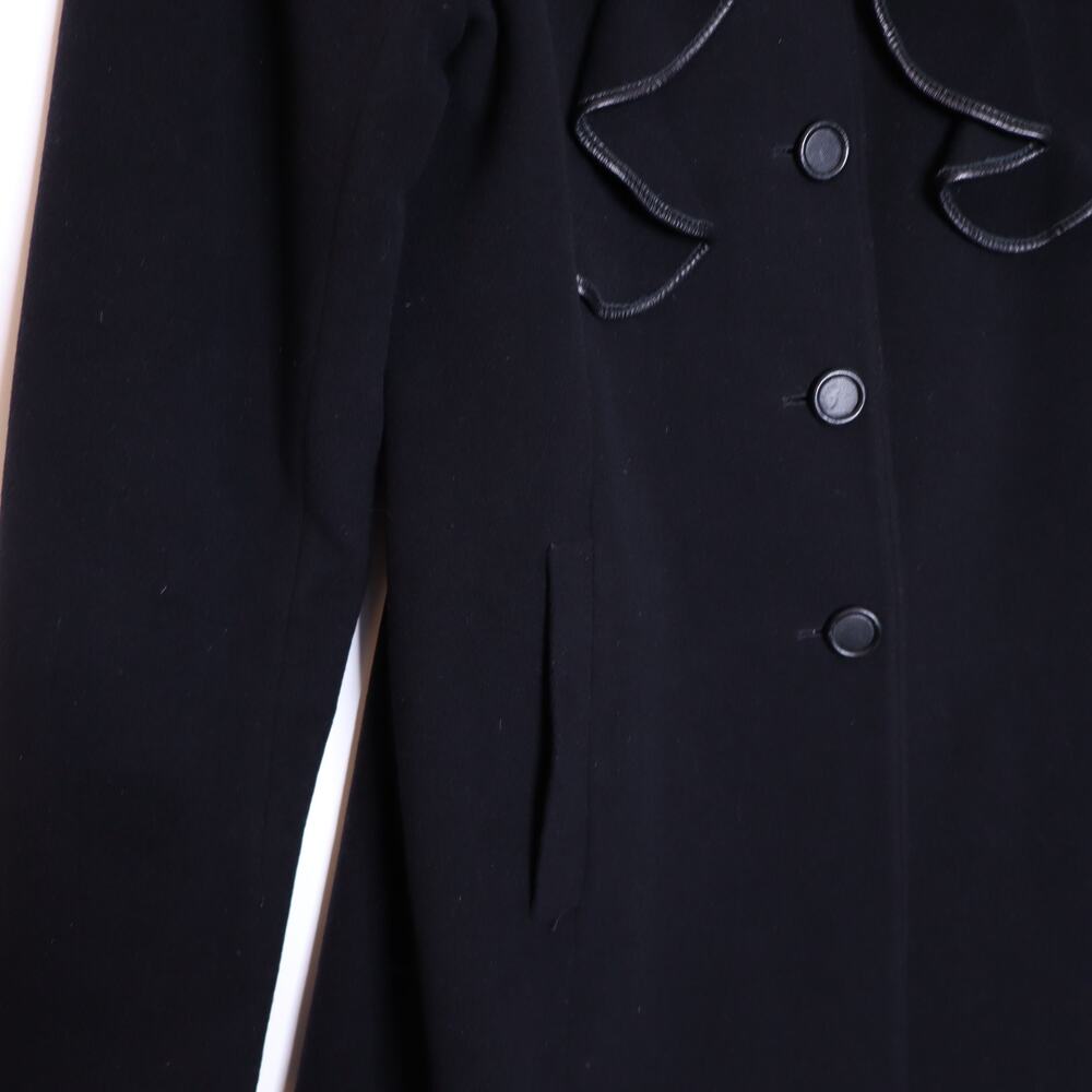 7 For All Mankind Black Women's Wool Coat - Picture 5 of 11